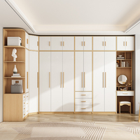 Meubles de chambre sur mesure : Dressing avec coiffeuse, bibliothèque d'angle et tiroirs