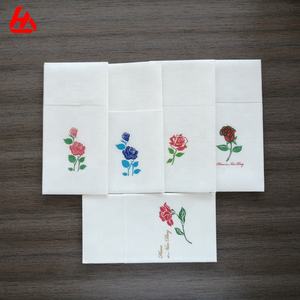 Servilletas de cena Airlaid, cuchillo, tenedor, cuchara, <span class=keywords><strong>servilleta</strong></span>, bolsillo <span class=keywords><strong>canguro</strong></span> con patrón de flores rosas - Product Image 6