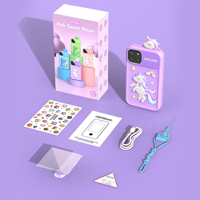 Unicorn Kids Smart Phone Girls 10x-20x Optical Zoom CMOS Sensor Waterproof MP3 Functions HD Video 32G Built-in Memory Games