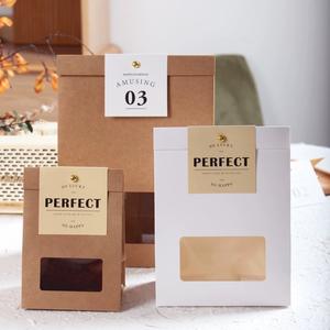 Sac en papier kraft fort pour cadeaux flocon de neige croustillant pour biscuit alimentaire accompagnant la boîte à main bateau de riz gluant pour la cuisson d'anniversaire - Product Image 3