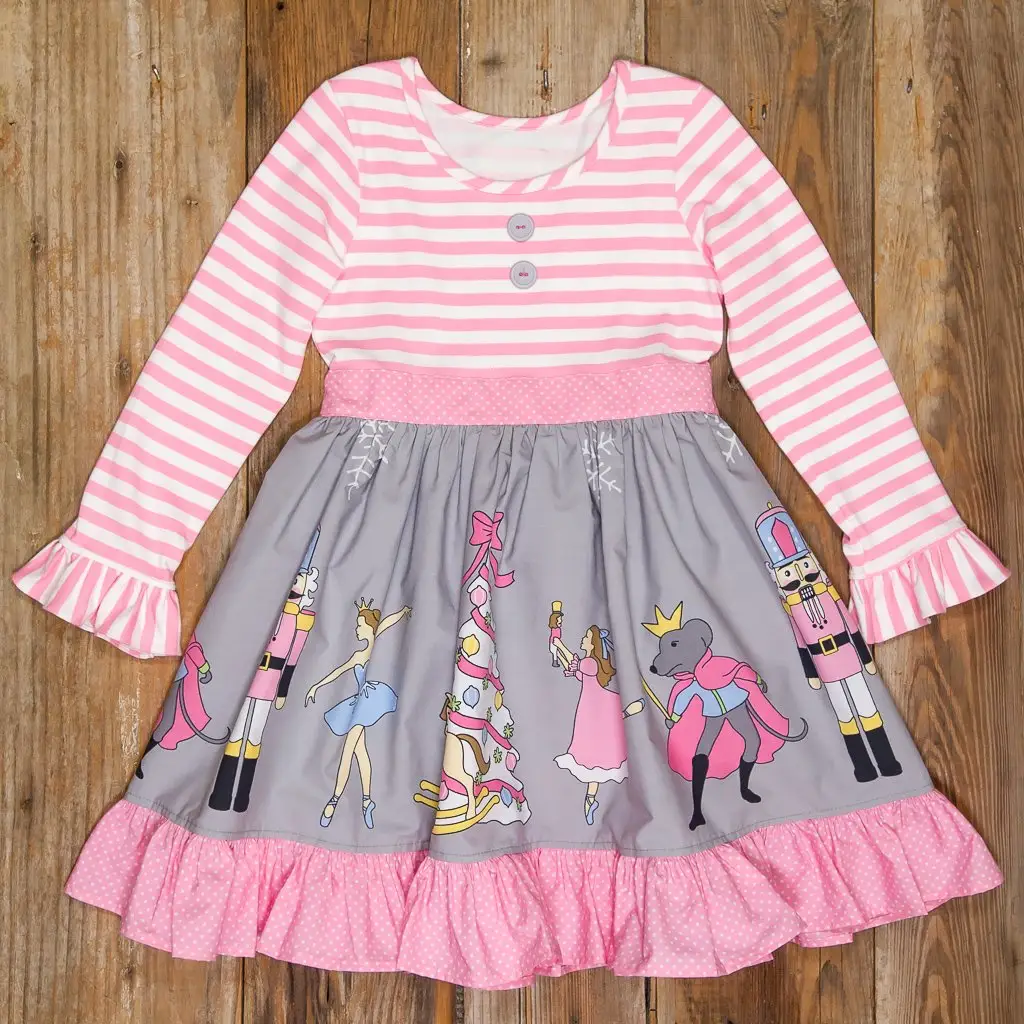 Vêtements Boutique pour enfants, robe de noël à manches longues,