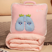 Couverture d'oreiller personnalisée 2-en-1 Strawberry Expressions Peluche super douce avec remplissage en coton PP Cadeau d'anniversaire amusant