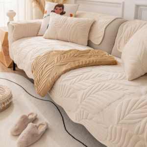 Lait velours feuilles housse de canapé protecteur de coussin antidérapant ajustement universel pour <span class=keywords><strong>fauteuil</strong></span> à canapés sectionnels pour décor de bureau à domicile - Product Image 2