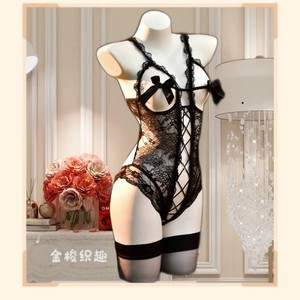 Lingerie sexy tissée Golden Shuttle, body push-up en dentelle douce à entrejambe ouvert, chemise de nuit transparente sexy 017 - Product Image 2