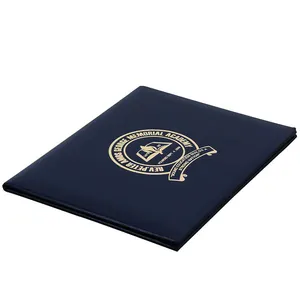 Leatherette Certificate Folder PU leather Diploma Cover with Embossed Logo