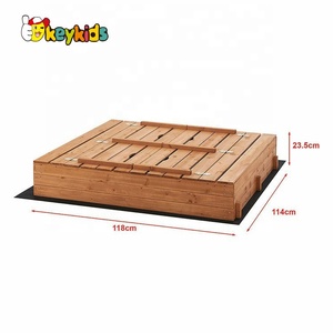Aire de jeux extérieure pour enfants, <span class=keywords><strong>bac</strong></span> à <span class=keywords><strong>sable</strong></span> en <span class=keywords><strong>bois</strong></span> avec couvercle W01D257 - Product Image 2