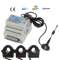 Compteur de puissance triphasé sans fil IoT Acrel 4G WiFi avec 3 CT externes, affichage LCD sur rail DIN, pour la rénovation d'usine