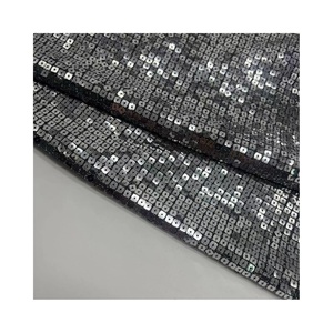 Tela bordada de malla con lentejuelas cuadradas tres telas de combinación de materiales para camisa de lentejuelas de hombre - Product Image 1