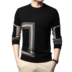OEM Customized Logo Multicolor Pullover Long Sleeve <b>100</b>% Cotton Winter Knitwear Crew Neck Men Designer Jacquard Sweater From BD - Product Image 6