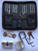 Kit de crochetage de serrures de bonne qualité en acier inoxydable léger, 24-en-1, 20 outils de crochetage, avec étui zippé pour usage domestique