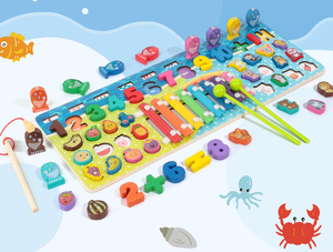 rompecabezas educativo xilófono 5 en 1 bloque de niños rompecabezas cálculo pesca <span class=keywords><strong>digital</strong></span> fruta juego juguetes de los niños - Product Image 2