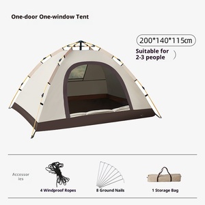 Tente de camping automatique légère et portable avec fermeture éclair, imperméable, instantanée, facile à monter - Product Image 6