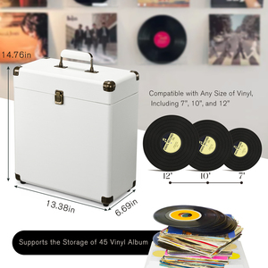 กล่องเก็บและโชว์แผ่นเสียงไวนิล ขนาด 7/10/12 นิ้ว สำหรับแผ่นเสียงที่มีค่า จุแผ่นเสียงได้ 30 แผ่น สำหรับจัดเก็บอัลบั้มและขนย้าย - Product Image 6