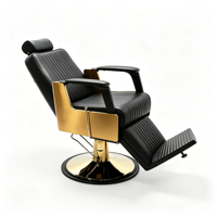 Chaise de barbier pivotante à 360 degrés en similicuir noir, design mid-century, idéale pour salon, hôpital et salle de séjour - Meilleures ventes