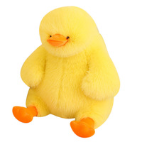 Peluche Canard Doux et Moelleux, Jaune et Blanc, Adorable Animal en Peluche pour Enfants