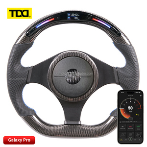 TDD LED Carbon Fiber & Leather Luxury 4 Spoke <b>Racing</b> Steering <b>Wheel</b> for Mitsubishi EVO EVO8 EVO9 Custom - Product Image 1