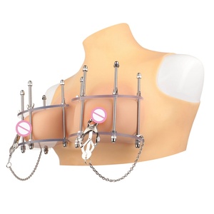 Pinzas para pezones BDSM de acero inoxidable con placa de PC transparente, ajustables, joyería para pezones femeninos, herramientas de placer sin perforación para mujeres - Product Image 5