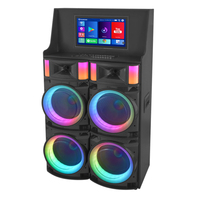 Woofer de 12 pouces 600W karaoké Machine KTV Portable 18.5 pouces écran tactile lecteur de karaoké rvb multifonctionnel extérieur haut-parleur de fête