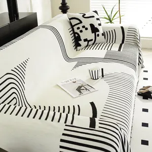 Chenille Striped Coach <span class=keywords><strong>Cover</strong></span> für <span class=keywords><strong>3</strong></span>-Sitzer Schnitts ofa Wasch bare Outdoor-Haushalts dekoration Kissen bezug - Product Image 2