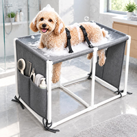 Hamac de toilettage pour animaux de compagnie USMILEPET avec cadre en PVC personnalisé et support, hamac de toilettage pour petits chiens et chats, hamac de bain pour animaux de compagnie