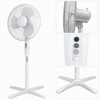 Ventilateur sur pied oscillant électrique Eurotech 2025, nouveau design, 16 pouces, 3 vitesses, pour usage domestique