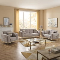 Canapé d'angle sectionnel moderne en tissu rembourré, confortable, avec rembourrage en mousse, pieds en acier inoxydable, modèle 460 pour salon