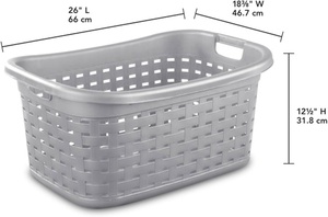 Wholesale <strong>Laundry</strong> <strong>Basket</strong> With Handle <strong>Plastic</strong> Dirty Clothes Hamper for Bathroom Storage - Product Image 2