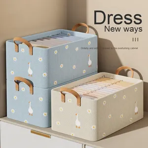 Foldable Fabric Clothes Organizer Storage <b>Box</b> with Steel Frame Rectangular Pant <b>Hamper</b> for Closet Dorm Room - Product Image 1