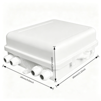 Caja de Distribución de Fibra Óptica Impermeable Tipo Cuadrado 2 Entradas 2 Salidas 16/24 Hilos, Caja de Empalme de Fibra Óptica, Caja Terminal