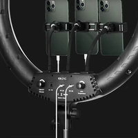 Anneau lumineux professionnel de 21 "avec support de trépied de 2M, 3 supports de téléphone, télécommande sans fil, LED 50W