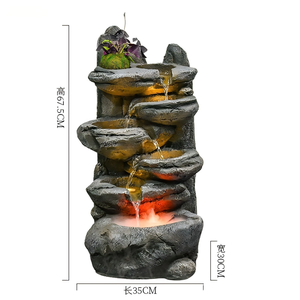 <span class=keywords><strong>Fontaine</strong></span> d'eau extérieure en cascade à 6 niveaux pour patio, <span class=keywords><strong>jardin</strong></span>, terrasse, véranda, décoration de <span class=keywords><strong>jardin</strong></span>, durable, avec lumières LED - Product Image 1
