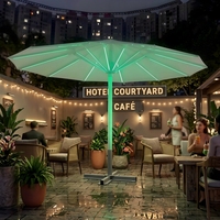 Sombrilla Cantilever Resistente con Rotación de 360 Grados, Poste de Aluminio y Tela Resistente al Viento para Cafés, Hoteles, Patios y Exteriores