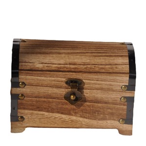 Solid Wood Retro Treasure Box With <b>Lock</b> Wooden Storage Coin Money Box Savings Jar Handicraft Desktop Storage 45L <b>Portable</b> - Product Image 3