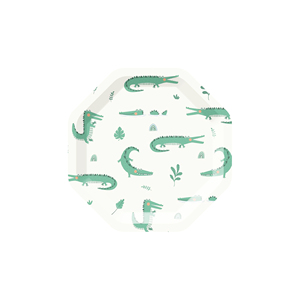 Ensemble d'assiettes en papier à thème crocodile vert DAMAI, ensembles de vaisselle de dessin animé avec assiettes à dessert en papier jetables, kits de vaisselle de fête - Product Image 4