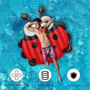 Flotadores de Verano para Deportes Acuáticos, Lindos Flotadores Inflables con Forma de Mariquita para Niños, Colchoneta Flotante de PVC, Flotador Inflable para Piscina para Niños - Product Image 2