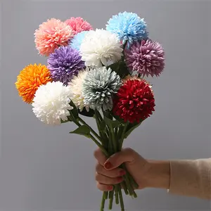 Bola falsa de crisantemo de seda, diente de león, pompón Artificial, flores para decoración de fiesta en el hogar, barata, 2022