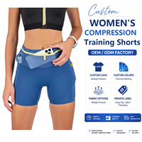 Shorts de compression personnalisés pour femmes, légers, anti-humidité, avec poche intégrée pour téléphone, OEM/ODM