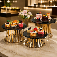 Support à gâteau en acier inoxydable, plateau à fruits, présentoir à desserts, base antidérapante, plateau de service pour buffet, hôtel, boulangerie
