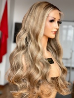 SHY 13x5 Perruque Lace Front HD sans colle, Cheveux Humains Bruts, Couleur Personnalisée Salon, Ligne de Cheveux Ondulée Pré-épilée, OEM ODM