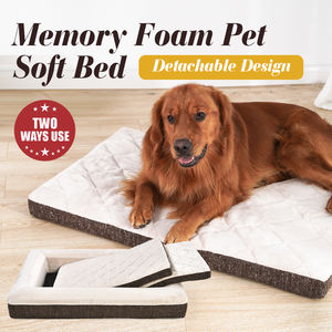 Cama para perro impermeable de espuma viscoelástica personalizada, colchón de <span class=keywords><strong>4</strong></span> lados, sofá para mascotas, cama de lujo ortopédica sólida de espuma viscoelástica para mascotas - Product Image 2