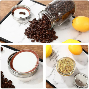 Горячая распродажа, оптовая продажа, 4 унции, 8 унций, 16 унций, 32 унции, 64 унции, прозрачная Широкая стеклянная банка для хранения пищевых продуктов с металлической крышкой - Product Image 4