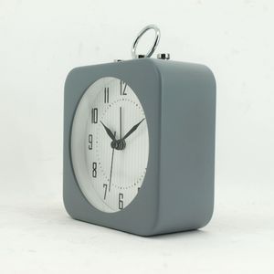 Réveil de table en métal gris, horloge analogique rétro personnalisée avec veilleuse, pour salon, chambre à coucher, cadeau de promotion, nouveauté - Product Image 1