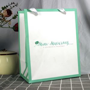 New Red logo Print Packaging Christmas Candy Chocolate Gift Clothing Cosmeti Paper Bags With Carrying Handles - Product Image 4