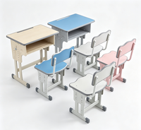 Ensemble bureau et chaise pour enfants réglables en hauteur avec tiroir de rangement et crochet pour l'école et la maison