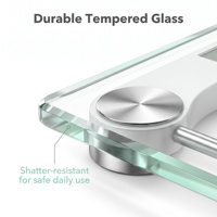 Báscula de Baño Digital con Cuerpo de Vidrio Templado y Sensores de Alta Precisión, Báscula de Baño Digital para Fitness