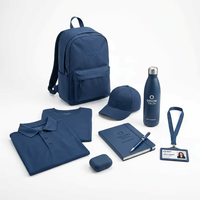Set de Regalo Corporativo Premium de Alta Gama Personalizado: Mochila, Camiseta Polo, Gorra, Termo, Cordón, Cuaderno, Impresión UV en Poliéster