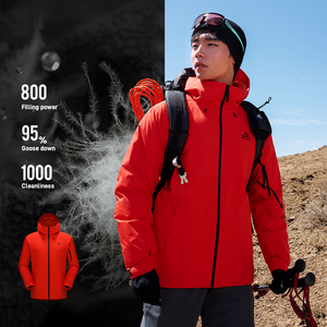 Men's 24 New Outdoor Down Jacket With Filling Goose Down Pelliot Ski Mountaineering <strong>Suit</strong> Winter Bomber With Hooded Collar - Product Image 3