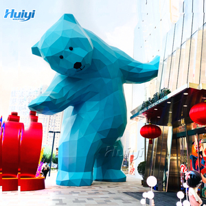 Una gran estatua histórica en el centro comercial una estatua de oso de metal pintado de acero inoxidable - Product Image 2