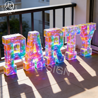 Chiffres holographiques 3D personnalisés en LED « 2027 » en acrylique irisé pour la décoration du Nouvel An