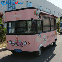 Chariot mobile de beauté rose série ZD-FT France-Australie pour la vente de nourriture, barbecue, glaces, hamburgers, restauration rapide, transport spécial